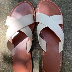 New Ivory Slide Sandals